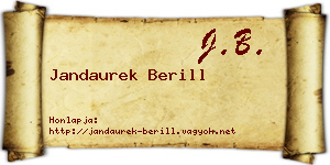 Jandaurek Berill névjegykártya